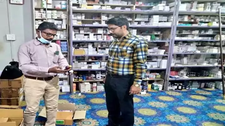 Inspection of fruit shop and medical store
